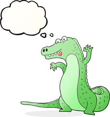 thought bubble cartoon crocodile