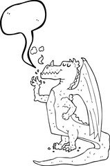speech bubble cartoon happy dragon