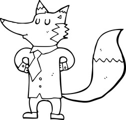 cartoon fox businessman