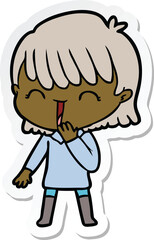 sticker of a cartoon woman