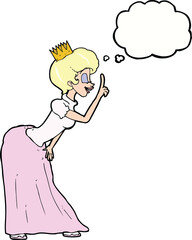 cartoon princess with thought bubble