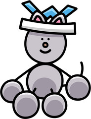 折り紙の兜をかぶるにゃんまるのイラスト　猫