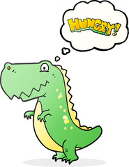 thought bubble cartoon hungry dinosaur