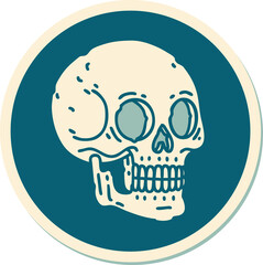 tattoo style sticker of a skull