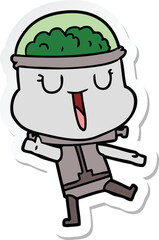 sticker of a happy cartoon robot