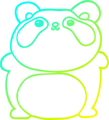 cold gradient line drawing cartoon panda