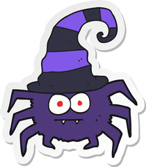 sticker of a cartoon halloween spider
