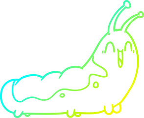 cold gradient line drawing funny cartoon caterpillar