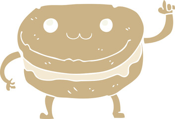 flat color style cartoon waving cake character