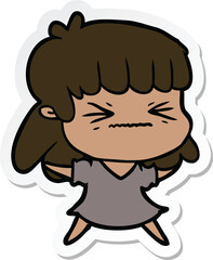 sticker of a cartoon woman