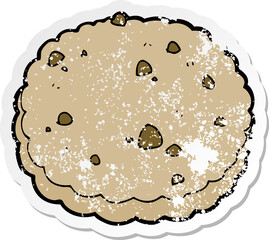distressed sticker of a cartoon biscuit