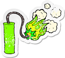 retro distressed sticker of a cartoon dynamite