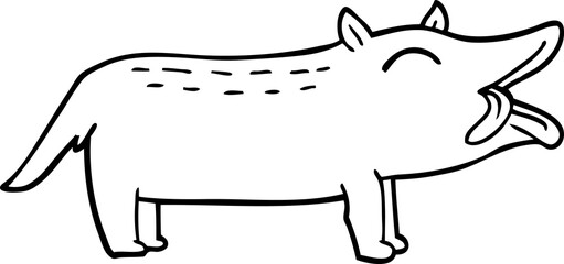 line drawing cartoon funny dog