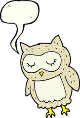 comic book speech bubble cartoon owl