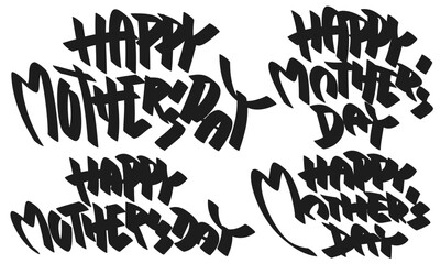 Fototapeta 太いマーカーで描かれた母の日を祝うメッセージのセット/4種類 obraz