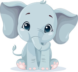 Fototapeta baby elephant cartoon vectorial obraz