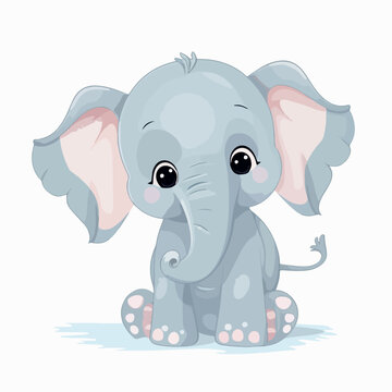 baby elephant cartoon vectorial
