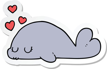 sticker of a cute cartoon dolphin