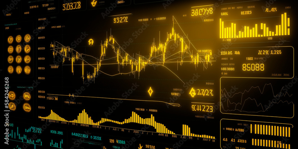 Aufkleber bitcoin gold coin with bullish trading exchange chart. bitcoin gold and cash lightning blockchain ha