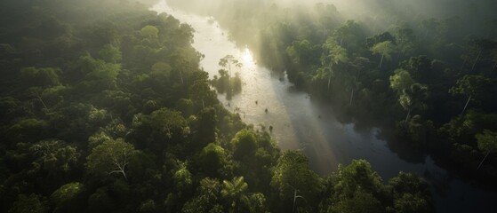 Fototapeta na wymiar The Amazon Rainforest, Green Paradise. Generative AI