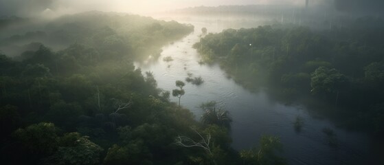 The Amazon Rainforest, Green Paradise. Generative AI