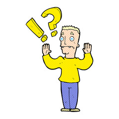 cartoon confused man