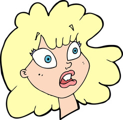 cartoon shocked female face