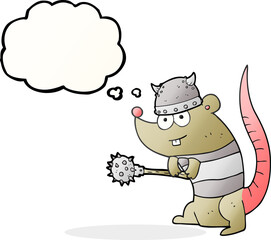 thought bubble cartoon rat warrior