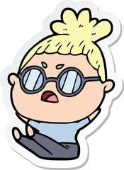 sticker of a cartoon annoyed woman