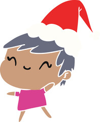 christmas cartoon of kawaii girl