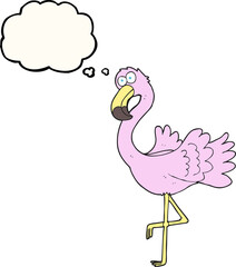 thought bubble cartoon flamingo