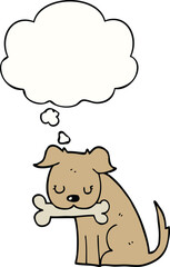 cartoon dog and thought bubble