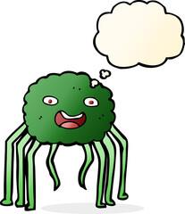 cartoon spider with thought bubble