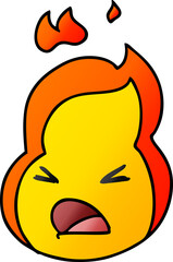 gradient cartoon kawaii cute fire flame