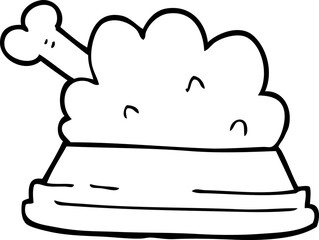 line drawing cartoon pet food