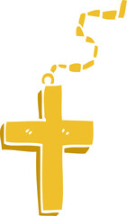 cartoon doodle gold crucifix