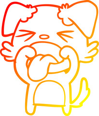 warm gradient line drawing cartoon disgusted dog