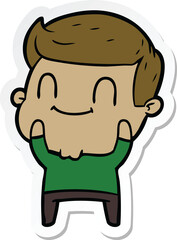 sticker of a cartoon friendly man