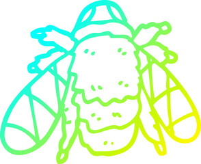 cold gradient line drawing cartoon bee