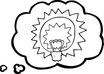 thought bubble cartoon light bulb