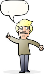cartoon man asking question with speech bubble