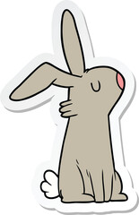 sticker of a cartoon rabbit