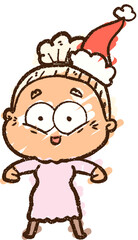 Festive Woman Chalk Drawing