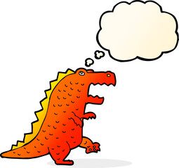 cartoon dinosaur with thought bubble