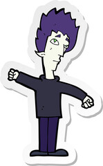 sticker of a cartoon vampire man
