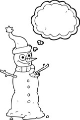 thought bubble cartoon snowman