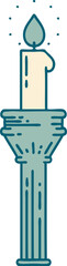 tattoo style icon of a candelabra