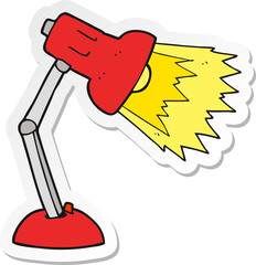 sticker of a cartoon desk lamp