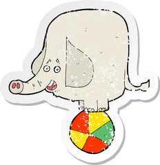retro distressed sticker of a cartoon circus elephant