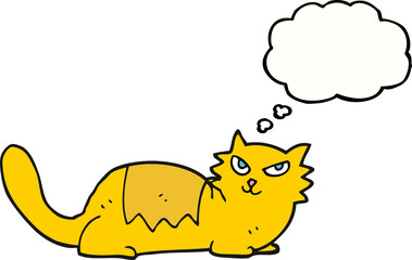 thought bubble cartoon cat